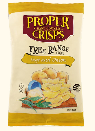 Proper Crisps FREE RANGE Sage & Onion 150g